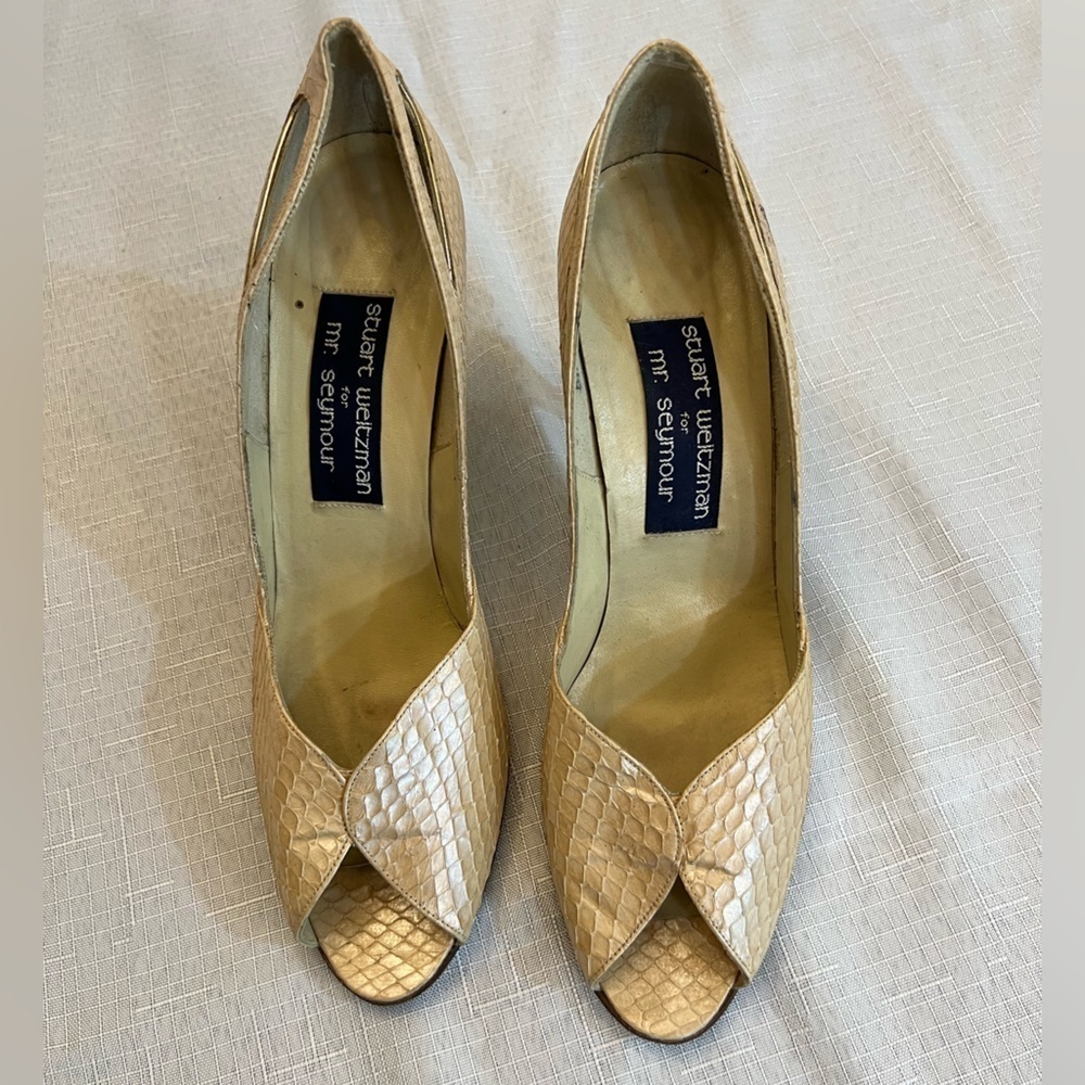 STUART WEITZMAN Vintage Women’s Open Toed Heels, Size 8.5